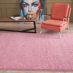 Solid Pink Shaggy Rug