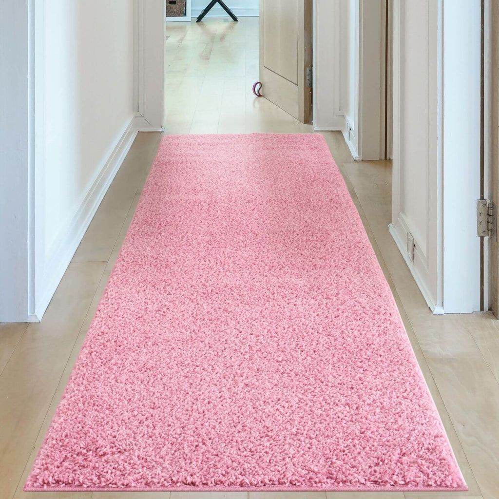 Solid Pink Shaggy Rug