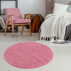 Solid Pink Shaggy Rug