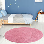 Solid Pink Shaggy Rug