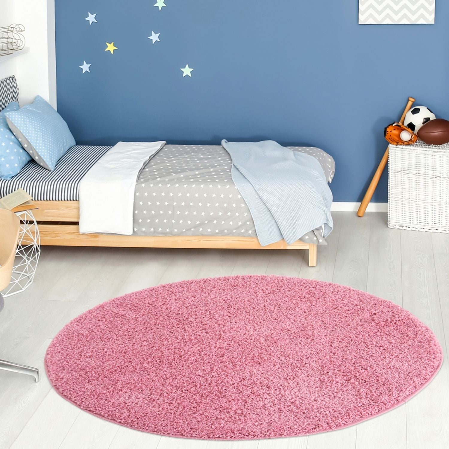 Solid Pink Shaggy Rug