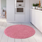 Solid Pink Shaggy Rug