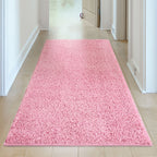 Solid Pink Shaggy Rug