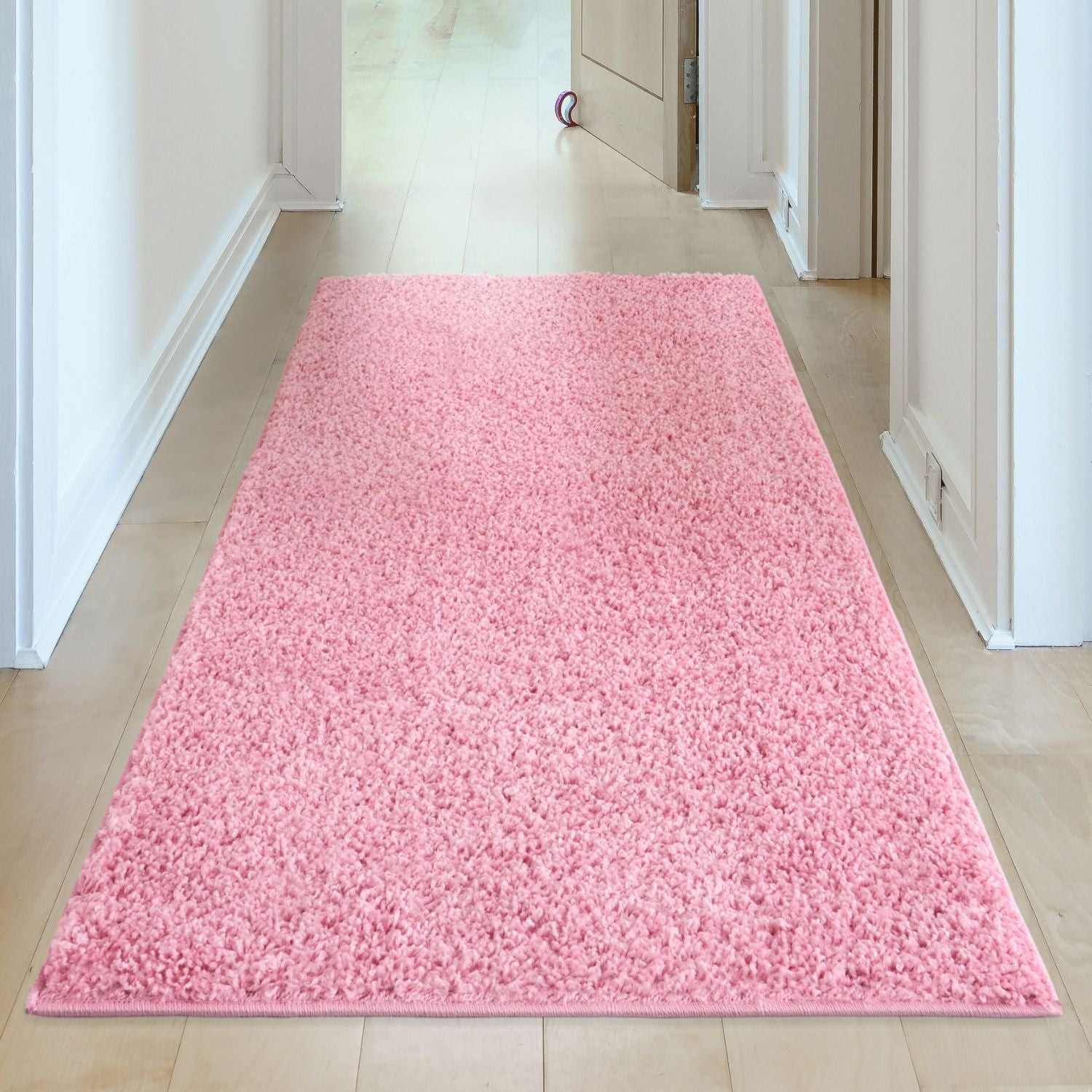 Solid Pink Shaggy Rug