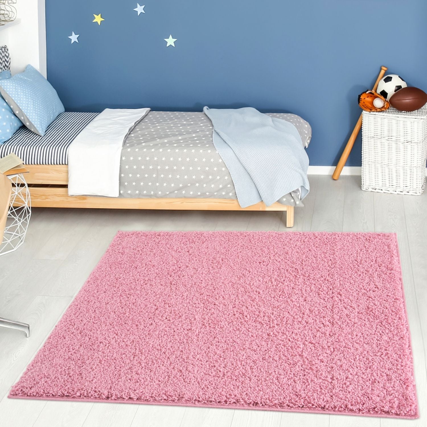 Solid Pink Shaggy Rug