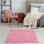 Solid Pink Shaggy Rug