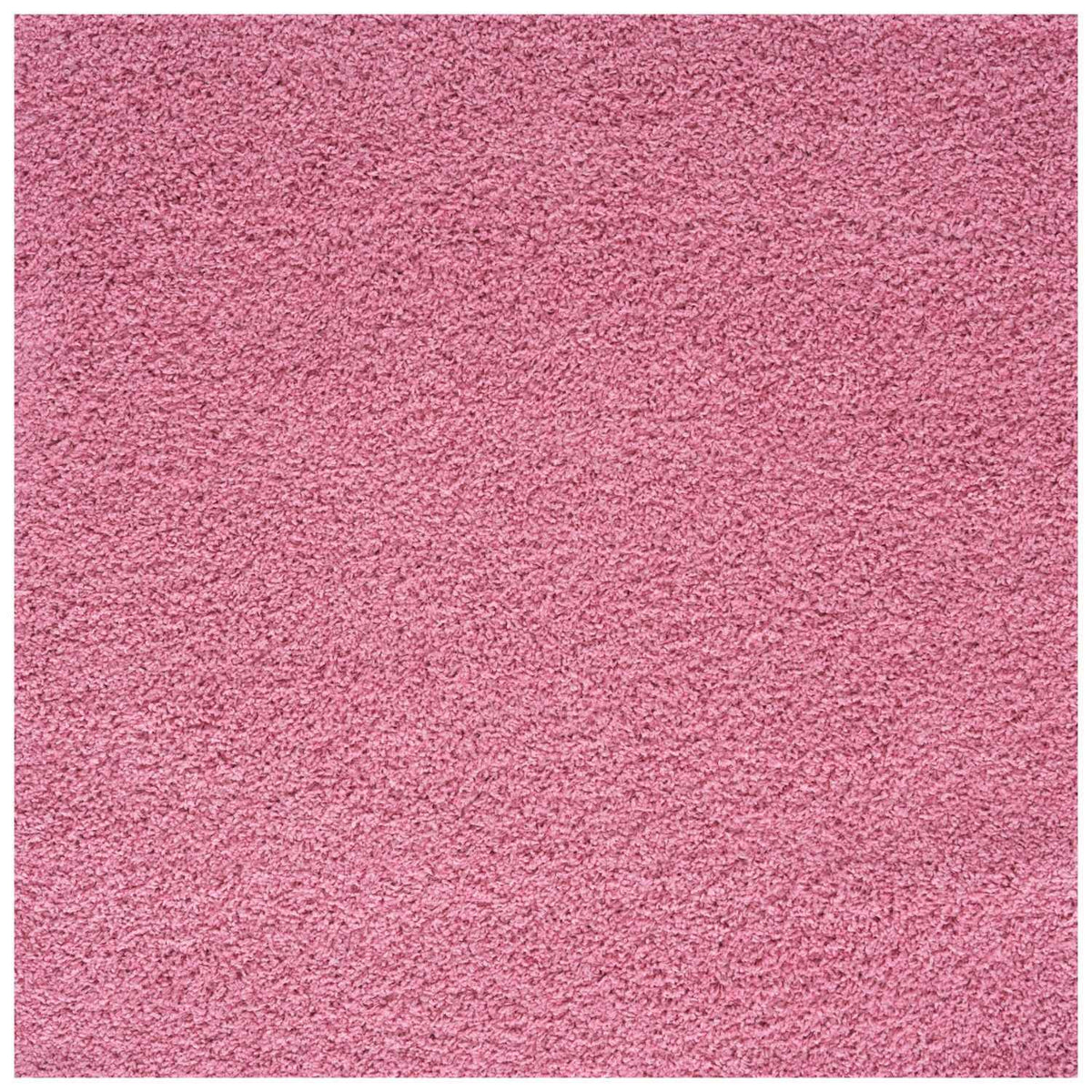 Solid Pink Shaggy Rug 120X120 cm