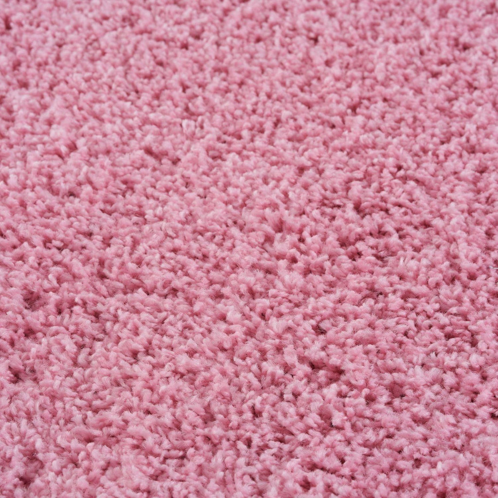 Solid Pink Shaggy Rug