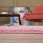 Solid Pink Shaggy Rug