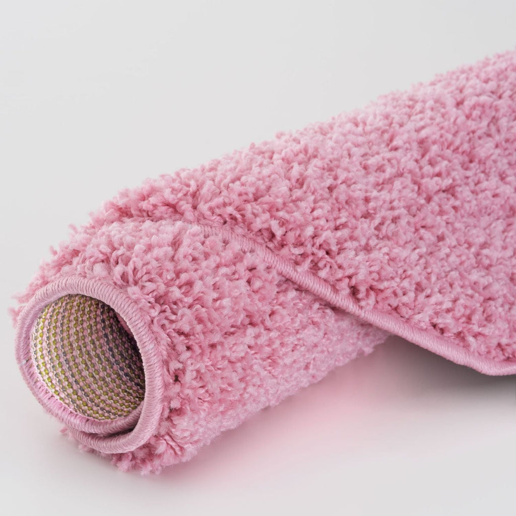 Solid Pink Shaggy Rug