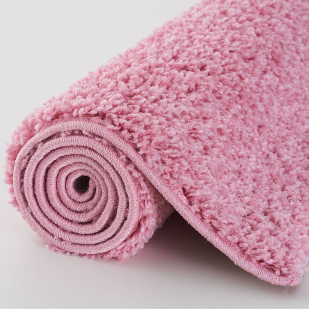 Solid Pink Shaggy Rug