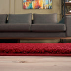 Solid Red Shaggy Rug