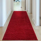 Solid Red Shaggy Rug