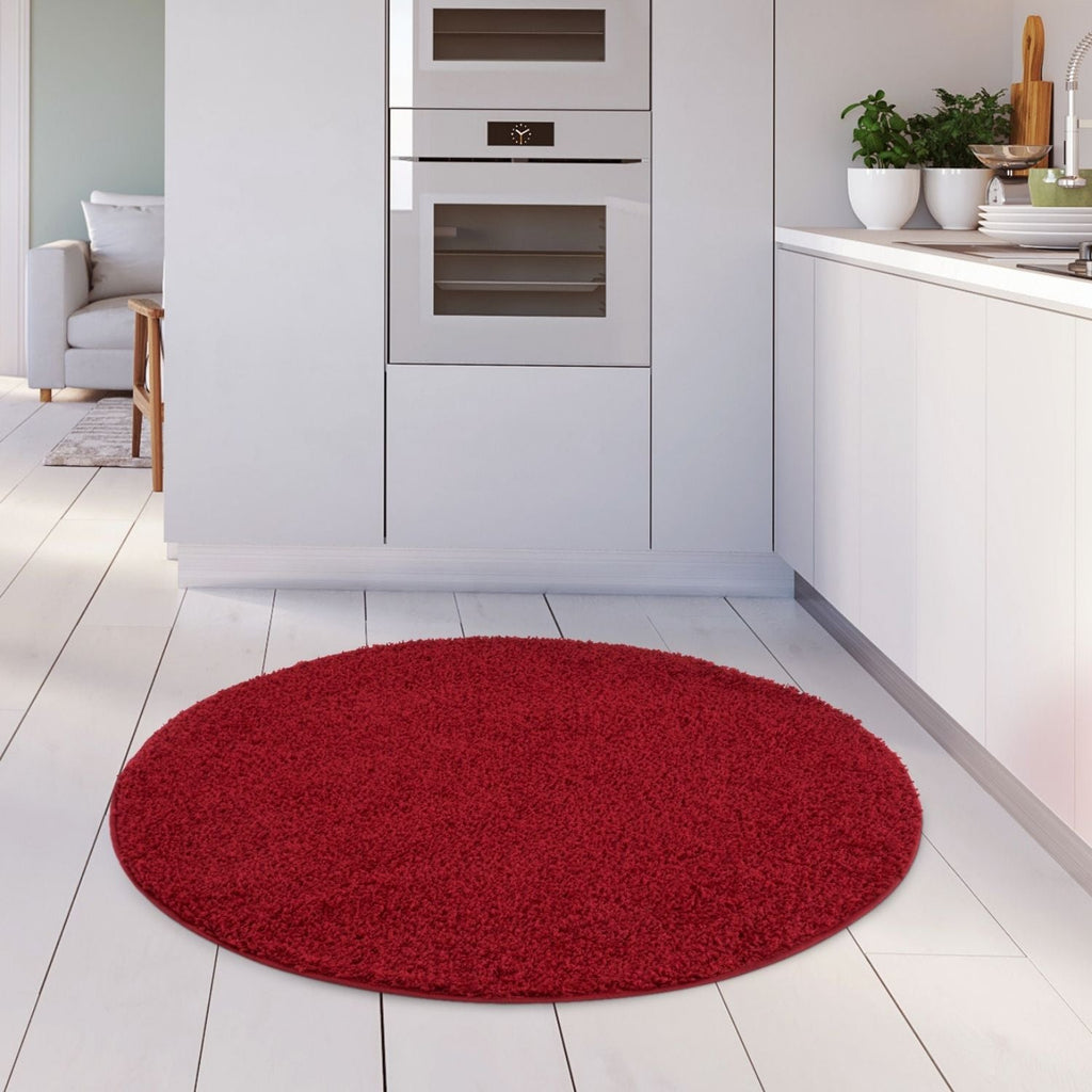 Solid Red Shaggy Rug