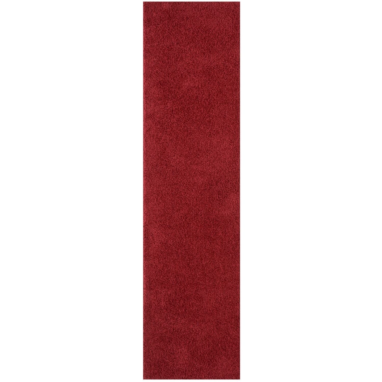 Solid Red Shaggy Rug 80X300 cm