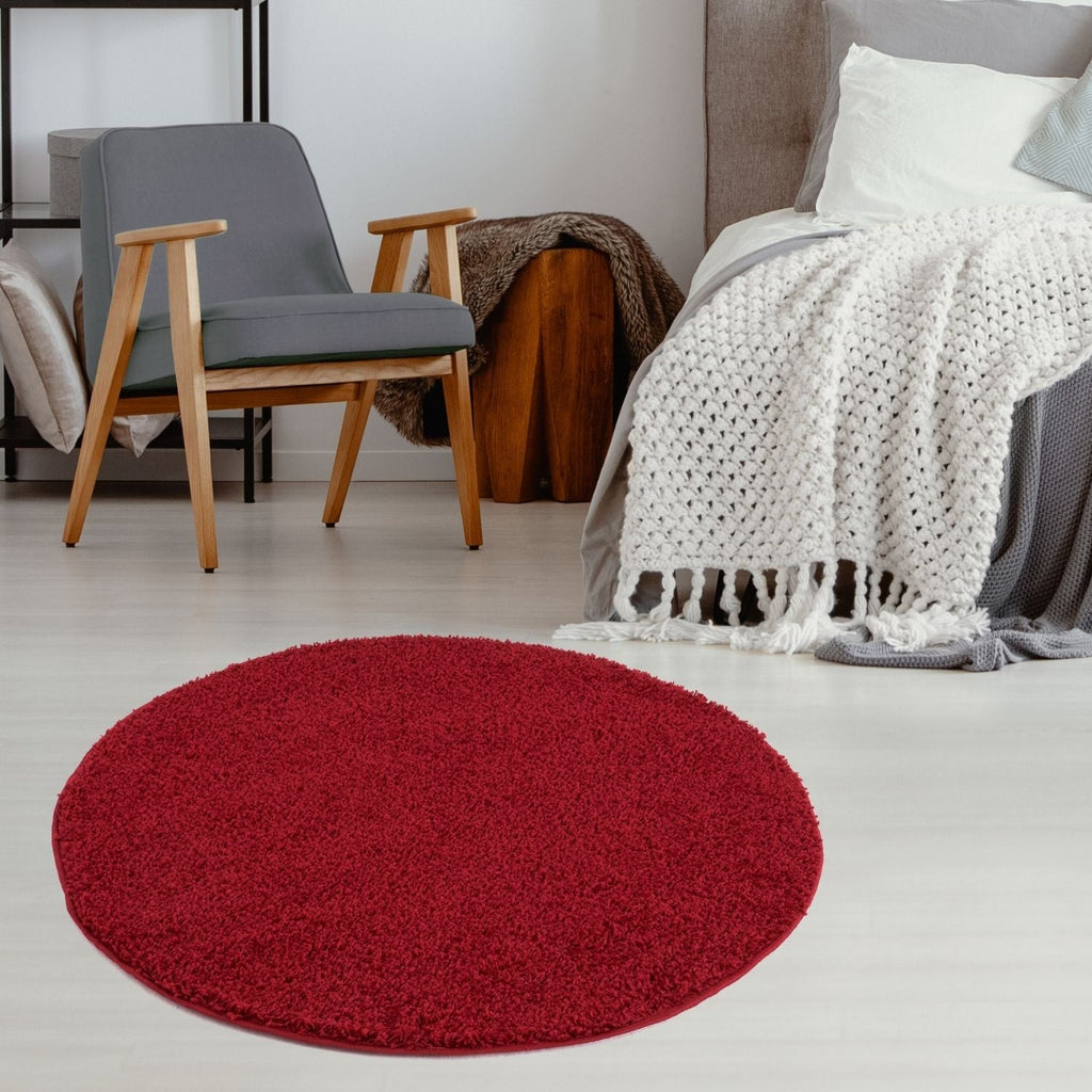 Solid Red Shaggy Rug
