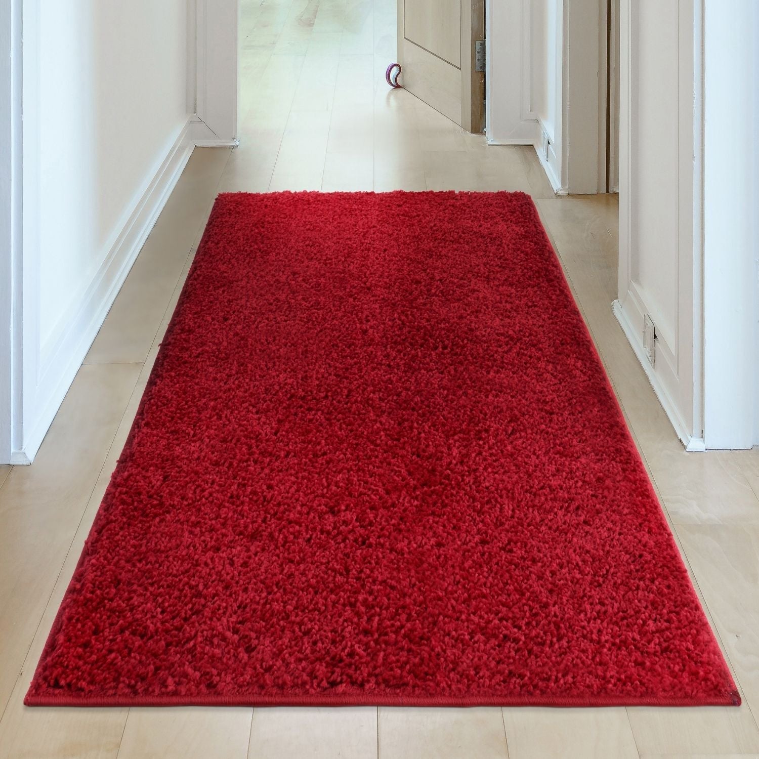 Solid Red Shaggy Rug