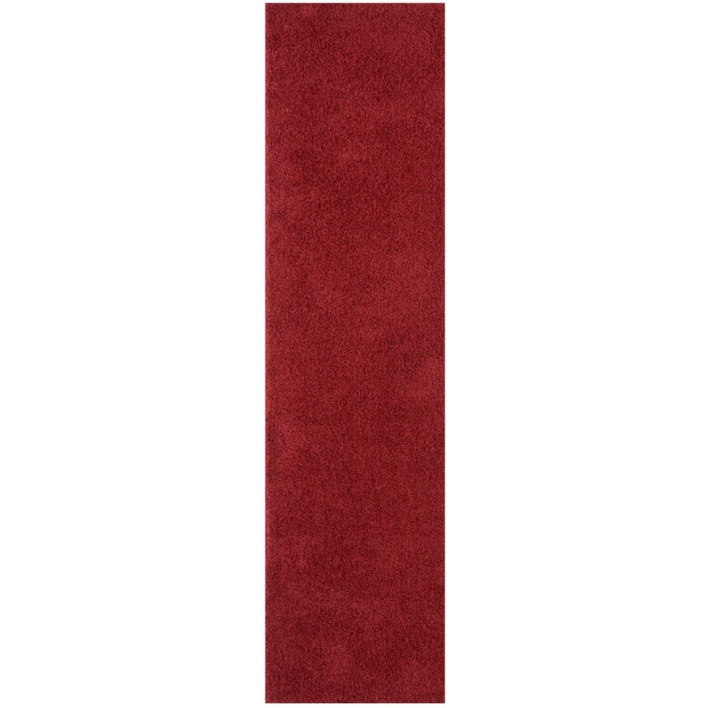 Solid Red Shaggy Rug 80X300 cm