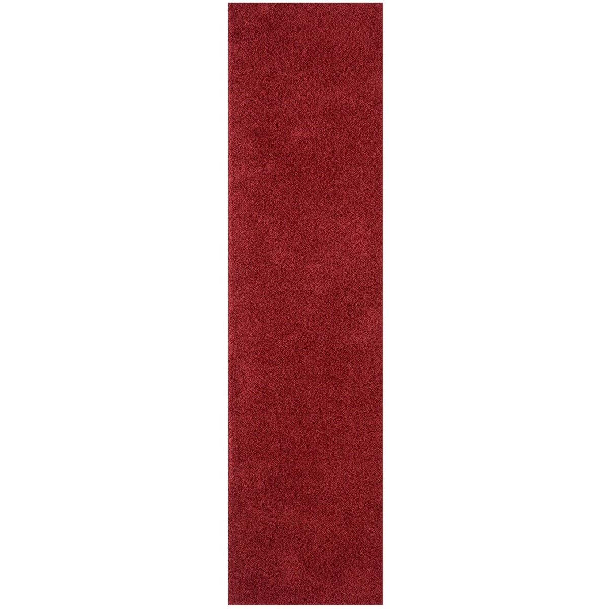 Solid Red Shaggy Rug 80X300 cm