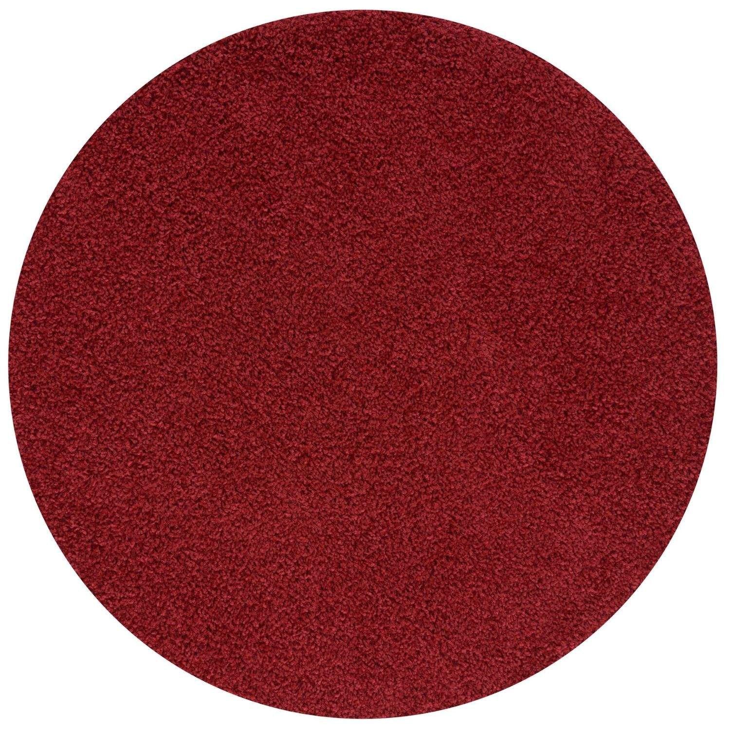 Solid Red Shaggy Rug Ø 120 cm