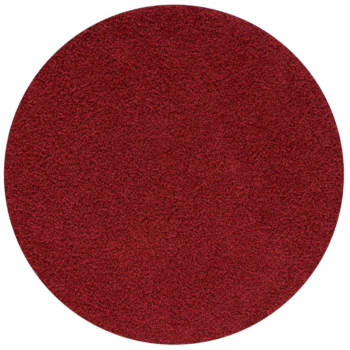 Solid Red Shaggy Rug Ø 120 cm