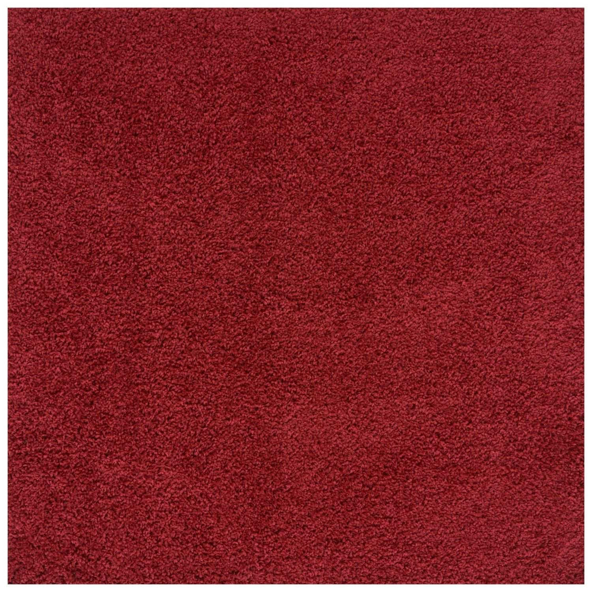 Solid Red Shaggy Rug 120X120 cm