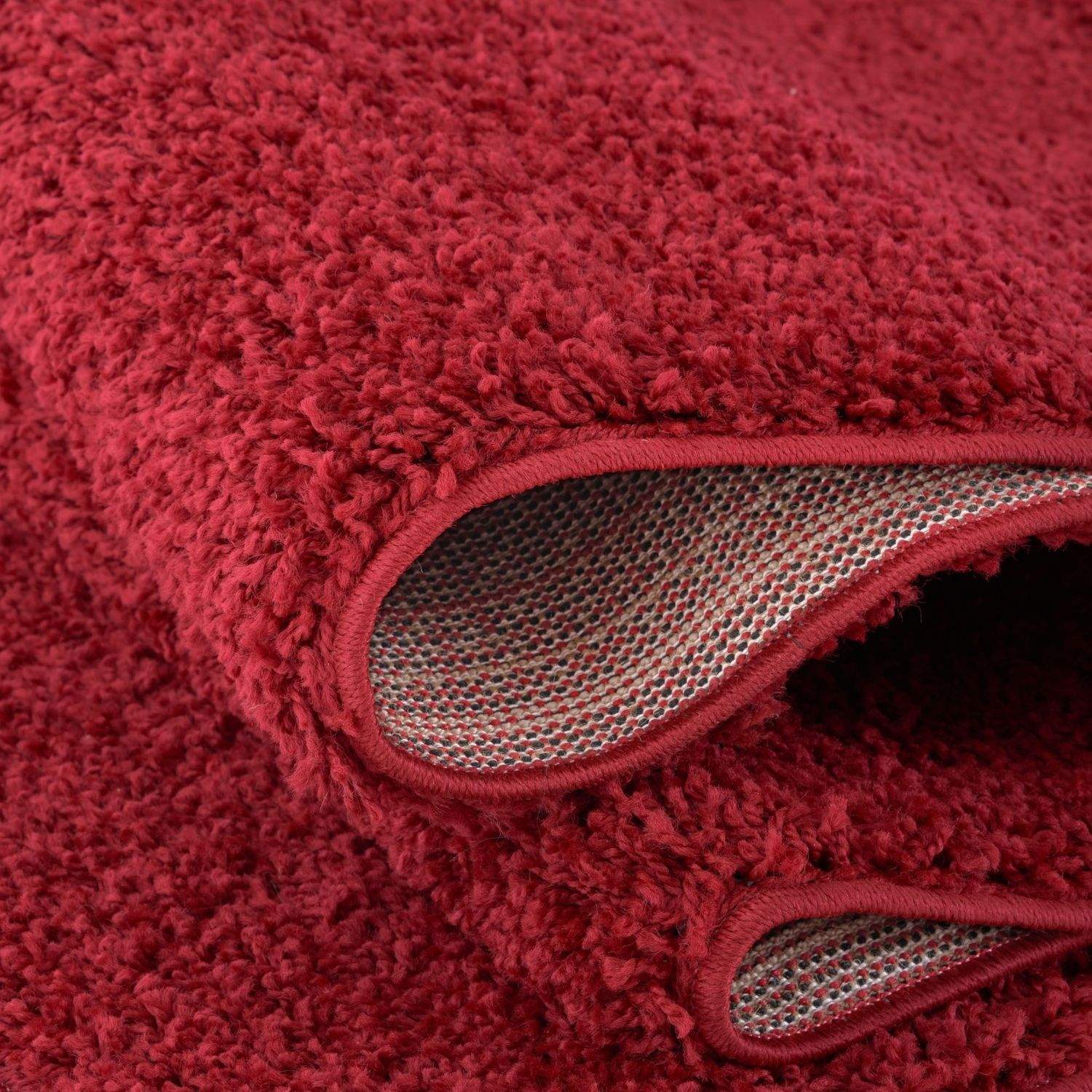 Solid Red Shaggy Rug