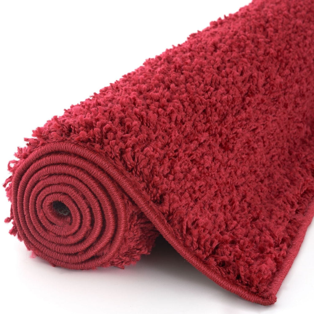 Solid Red Shaggy Rug