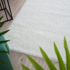 Solid White Shaggy Rug
