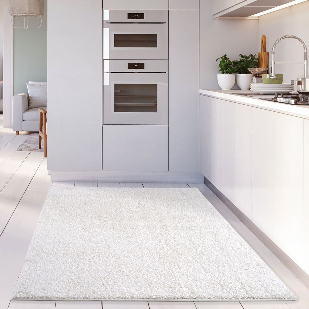 Solid White Shaggy Rug