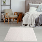 Solid White Shaggy Rug