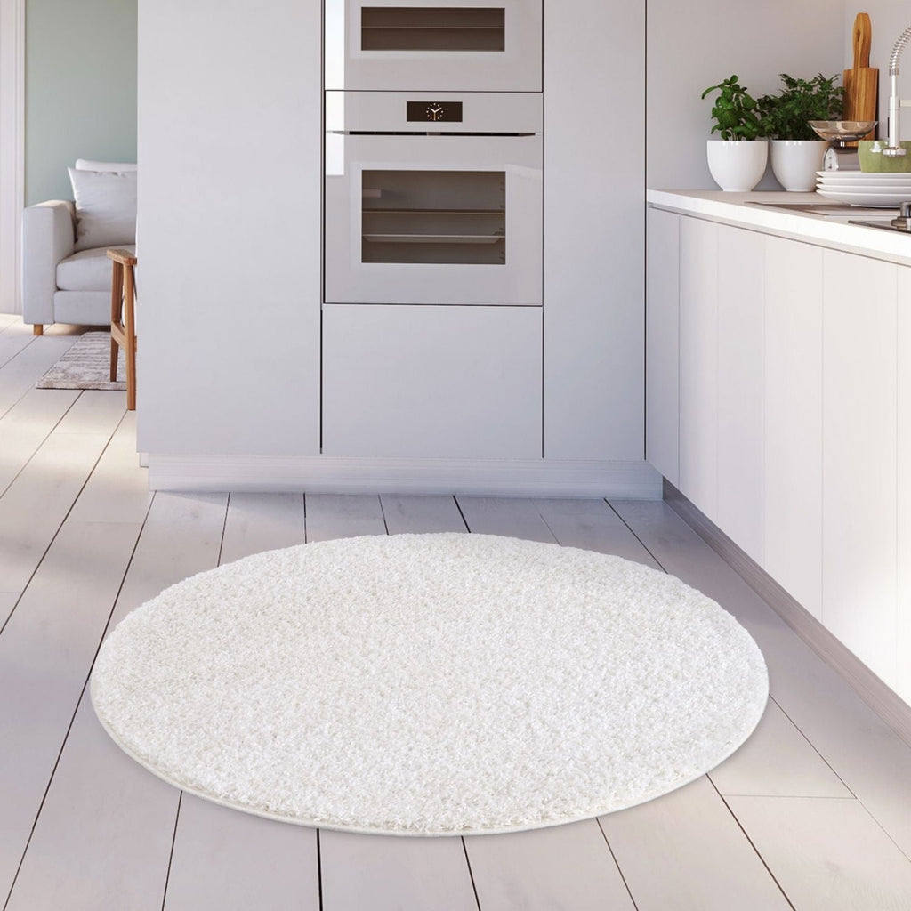 Solid White Shaggy Rug