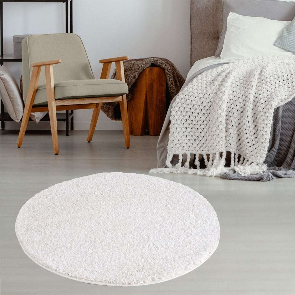 Solid White Shaggy Rug