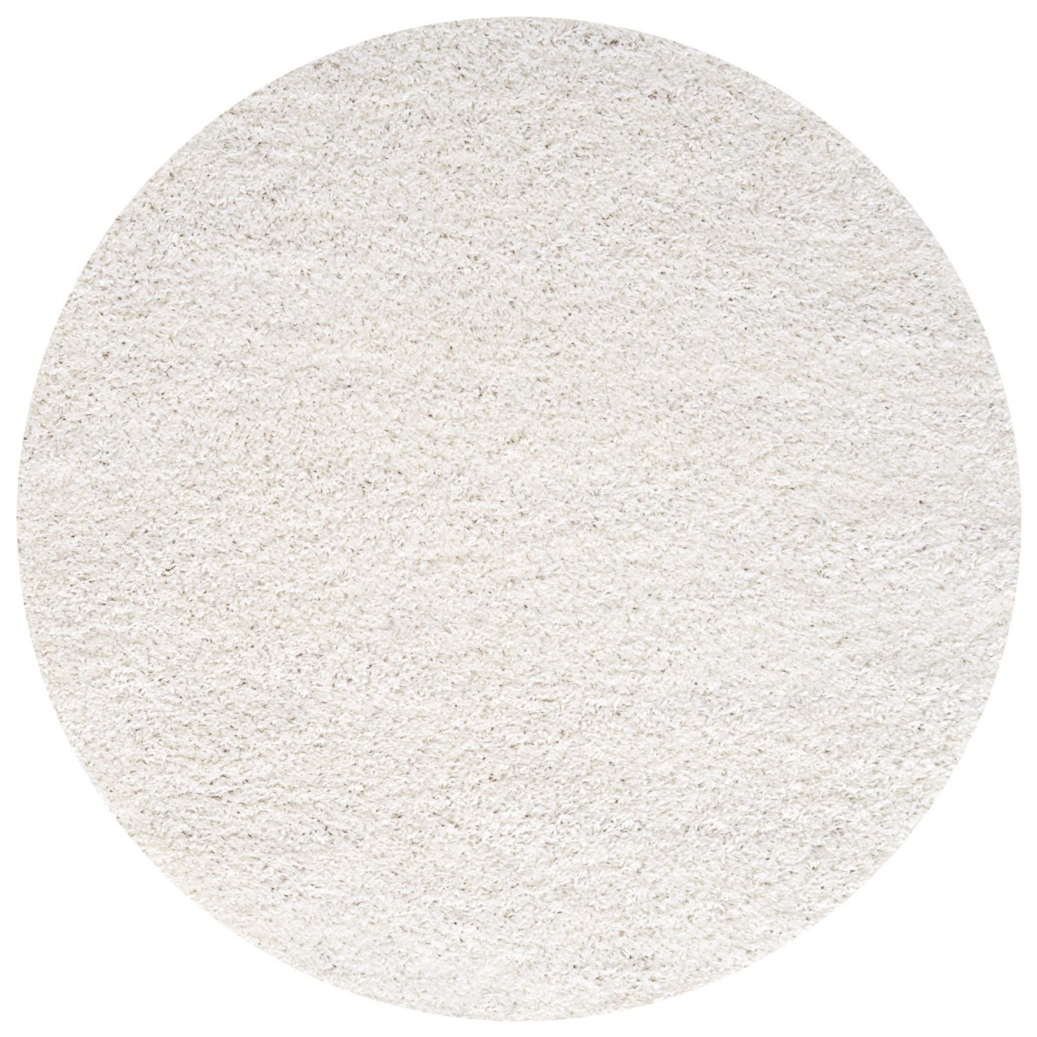 Solid White Shaggy Rug Ø 120 cm