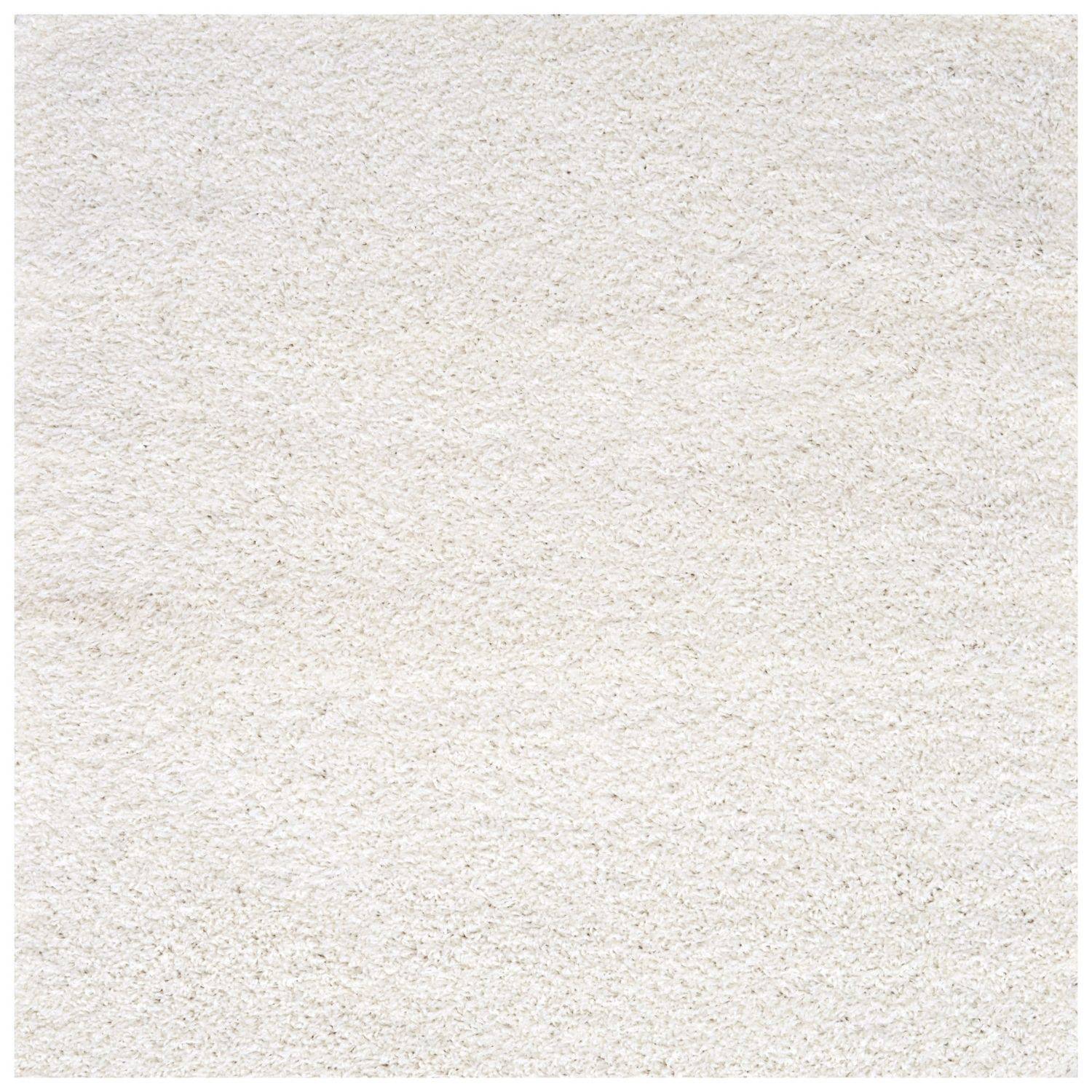 Solid White Shaggy Rug 120X120 cm