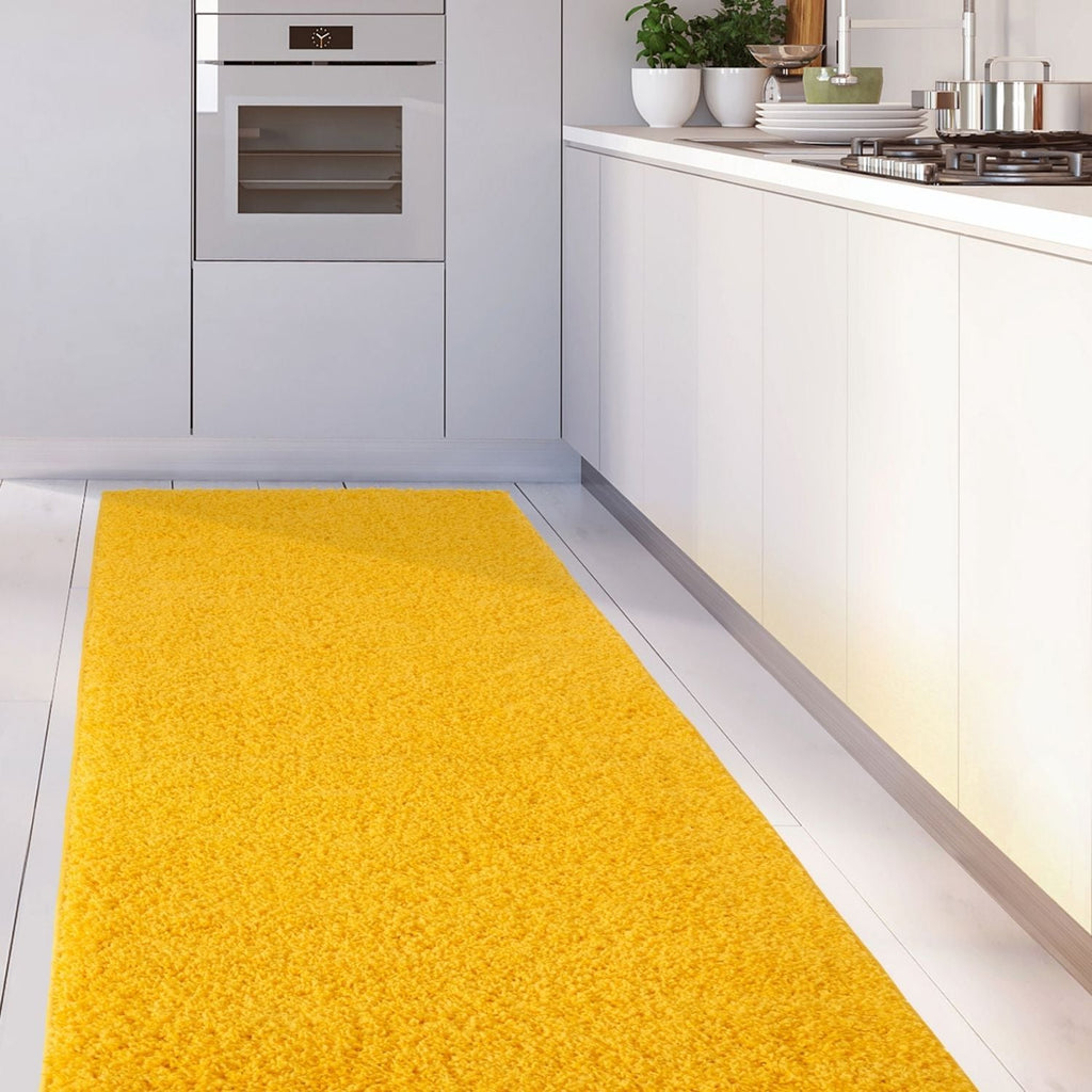 Solid Yellow Shaggy Rug