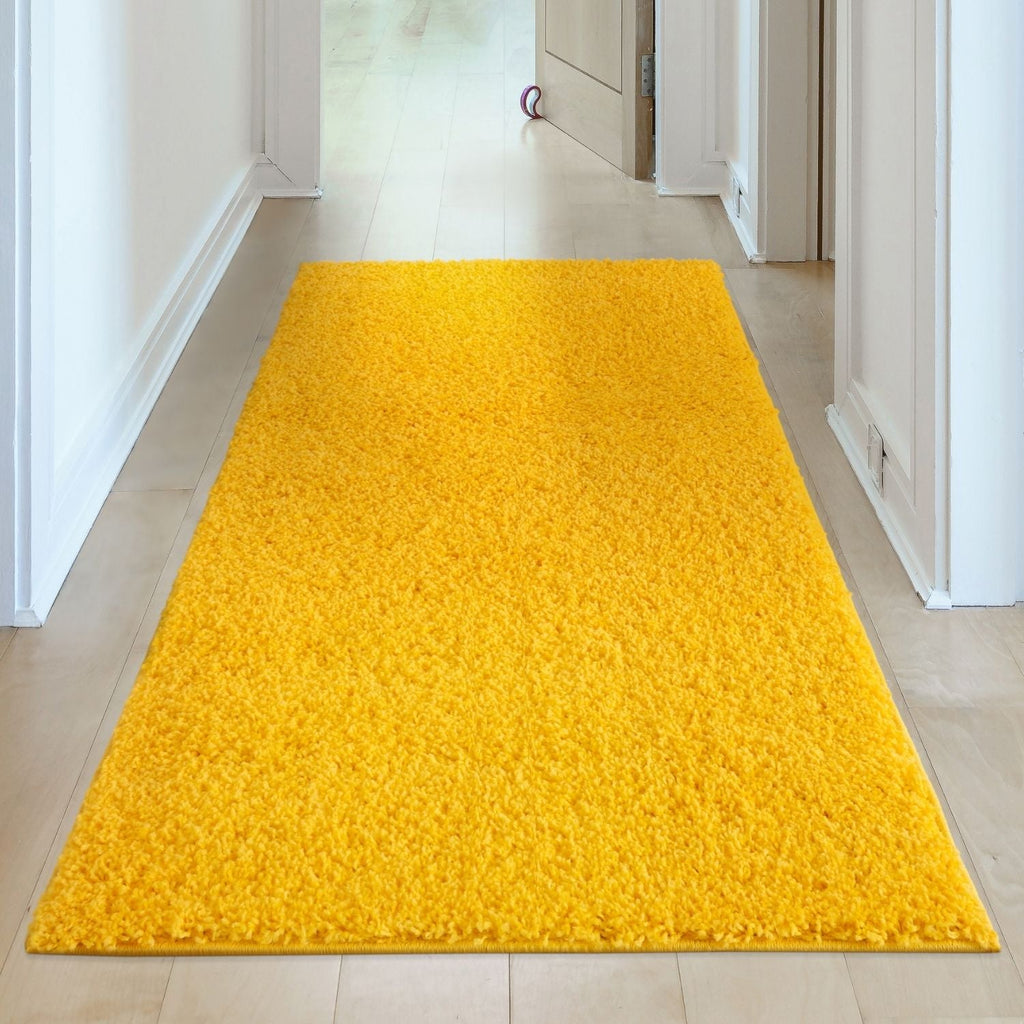 Solid Yellow Shaggy Rug