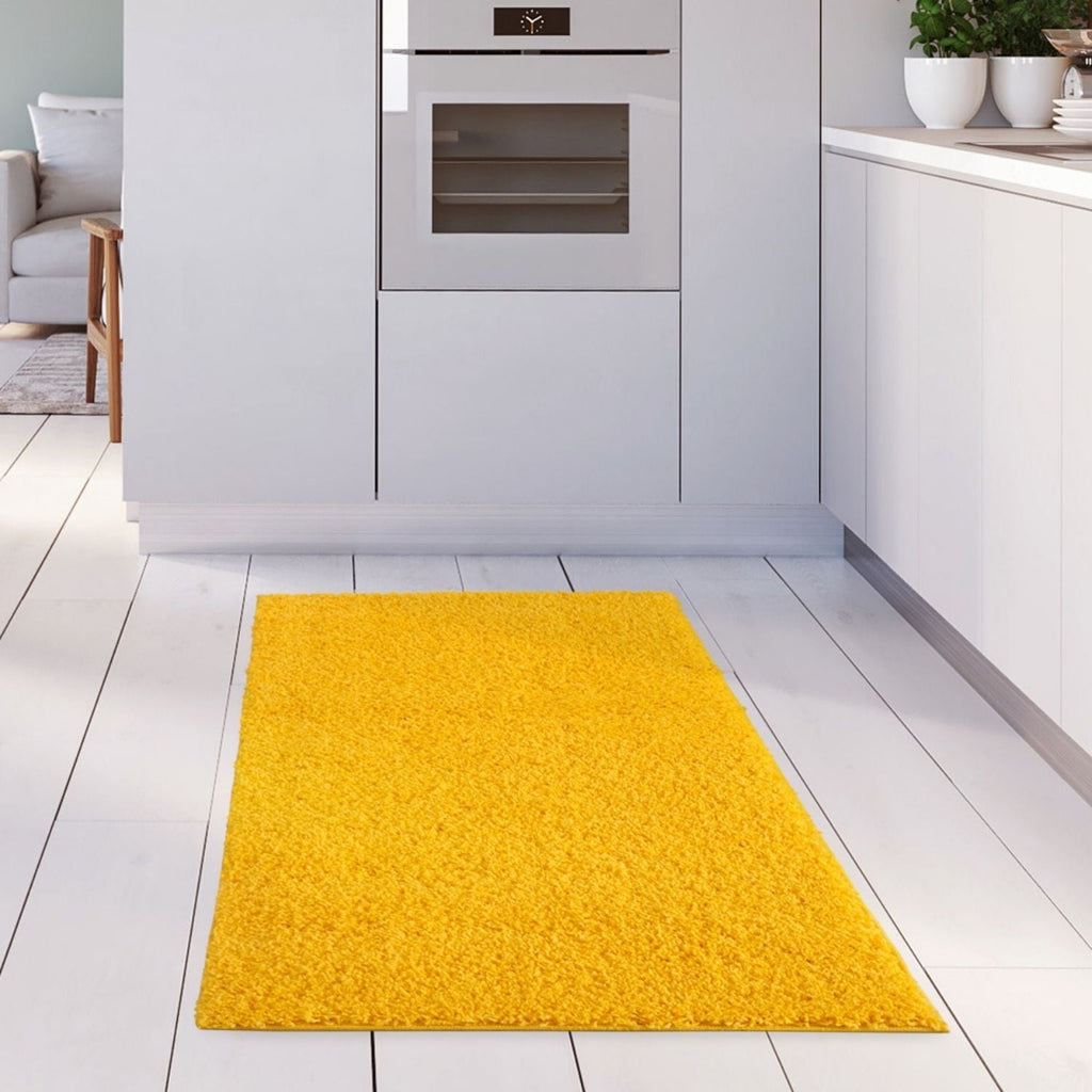 Solid Yellow Shaggy Rug
