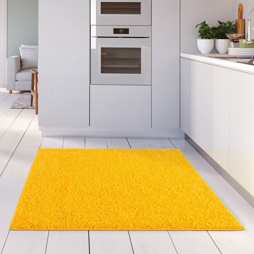 Solid Yellow Shaggy Rug