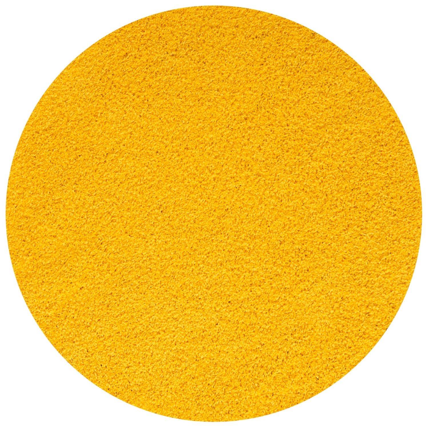 Solid Yellow Shaggy Rug Ø 120 cm
