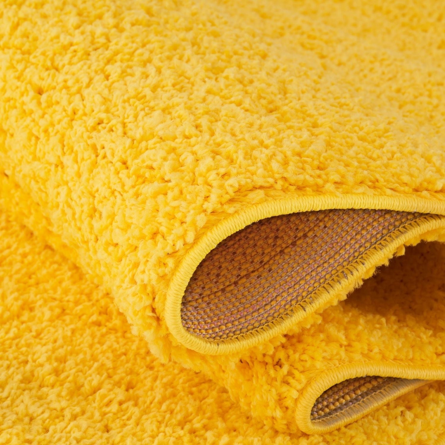 Solid Yellow Shaggy Rug