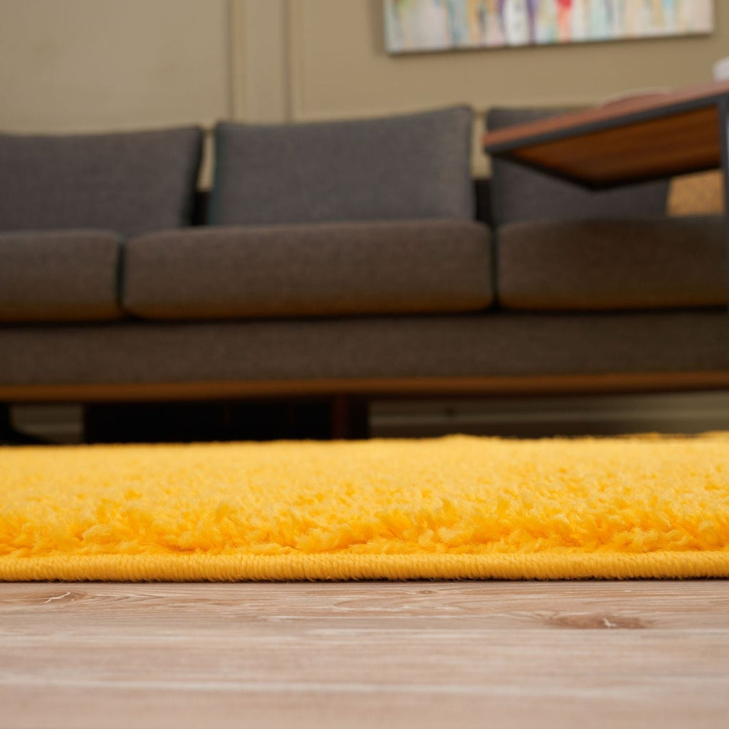 Solid Yellow Shaggy Rug
