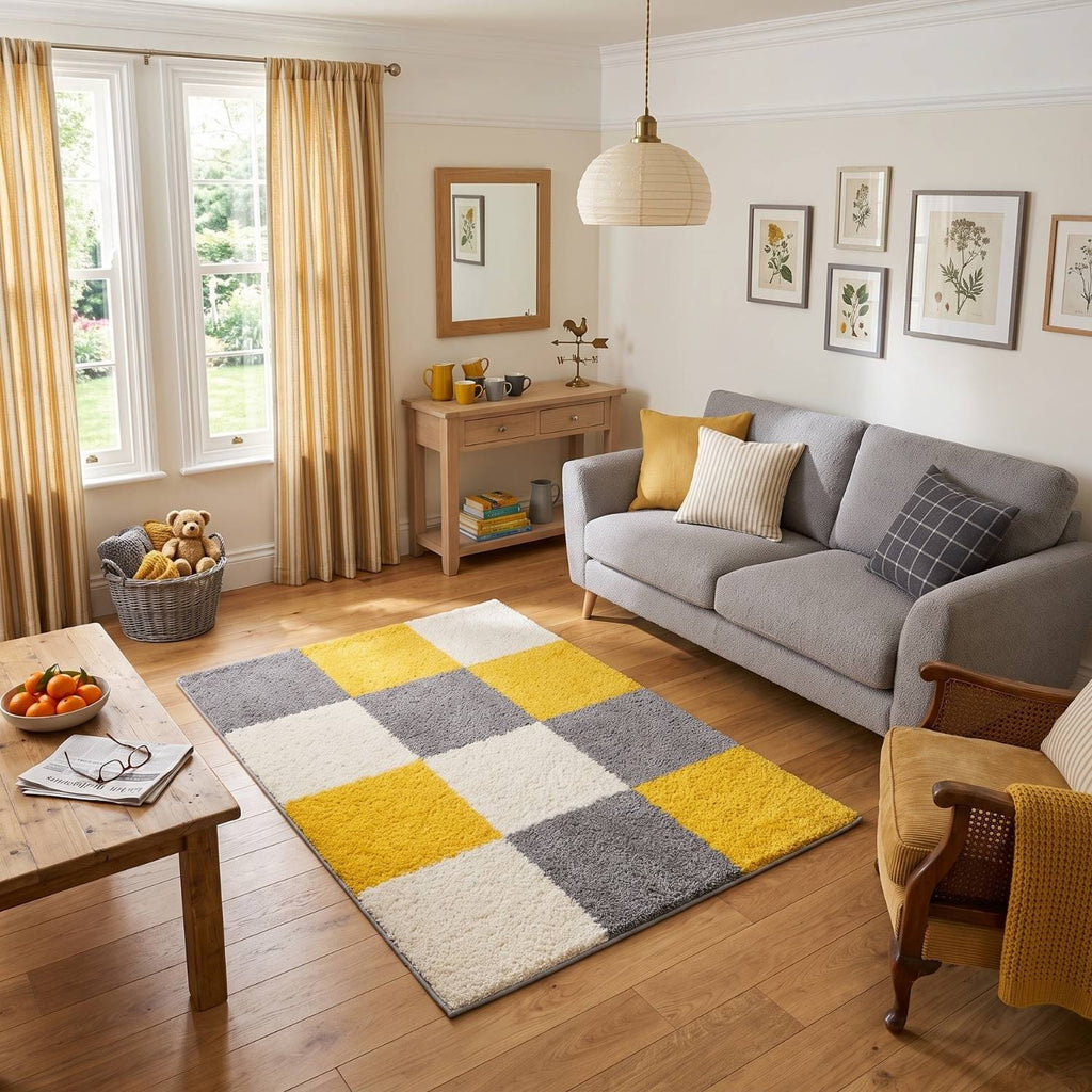 Myshaggy Geometric Yellow Rug