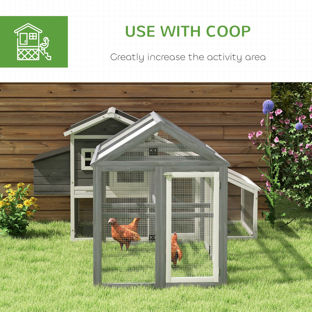 Chicken Run, Wooden Chicken Coop w/ Combinable Design - Grey