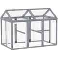 Chicken Run, Wooden Chicken Coop w/ Combinable Design - Grey