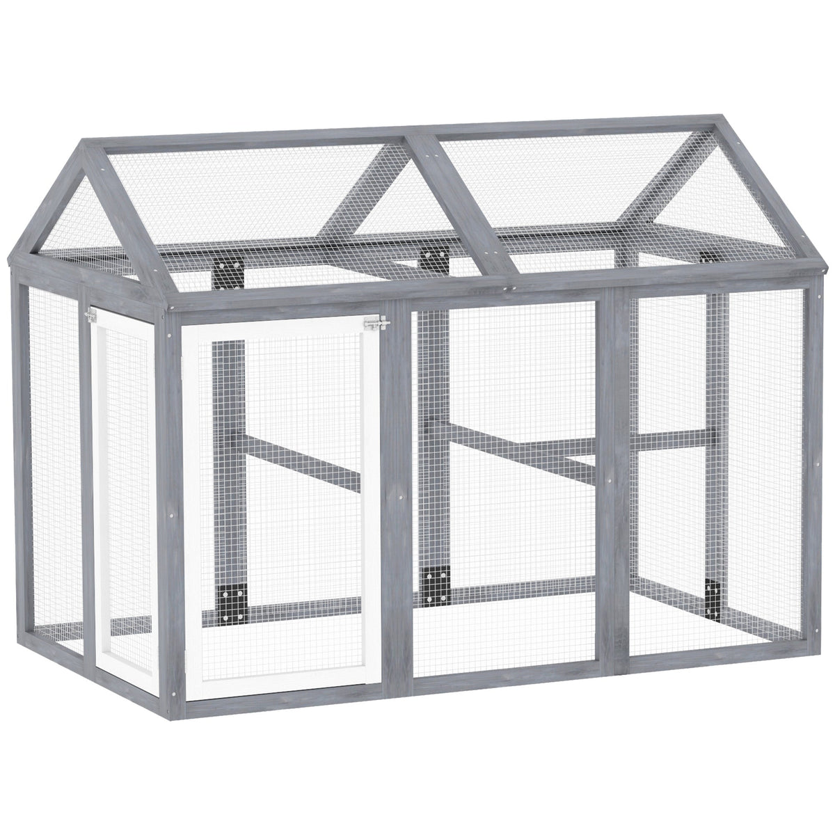 Chicken Run, Wooden Chicken Coop w/ Combinable Design - Grey