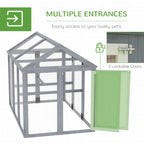 Chicken Run, Wooden Chicken Coop w/ Combinable Design - Grey