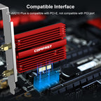 COMFAST CF-AX210 PLUS 5374Mbps Tri-band + Bluetooth 5.2 Wireless WiFi6E PCI-E Network Card, CF-AX210 PLUS – Bluetooth