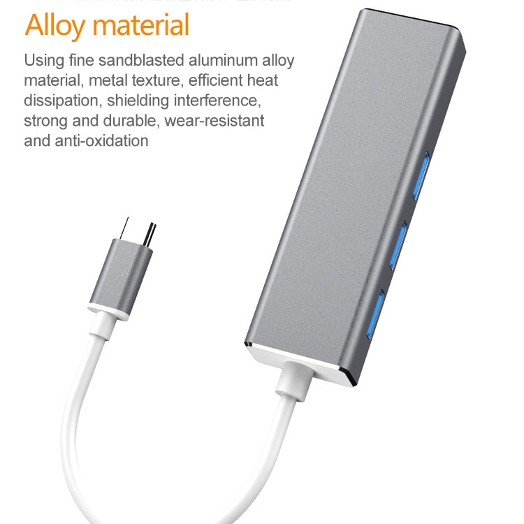 USB-C / Type-C to Gigabit Ethernet RJ45 & 3 x USB 3.0 Adapter Converter HUB, Computer External Tablet Phone Universal, Gigabit Ethernet – Durable Build, Easy to Use