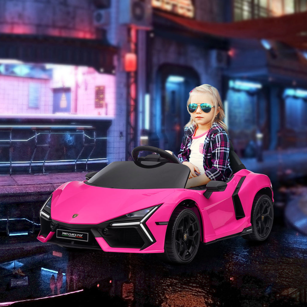 Revuelto Licensed Ride On Car, with Suspension, Pink